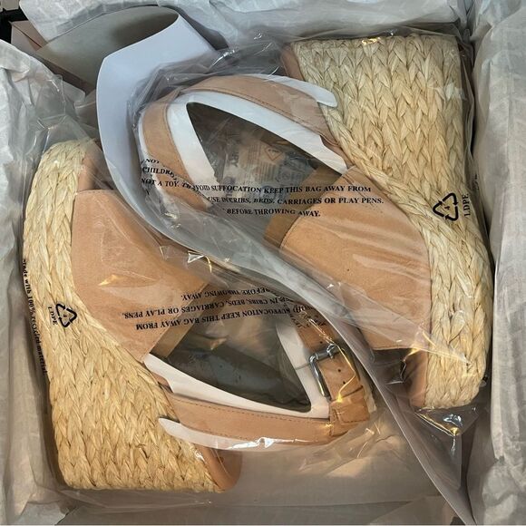 NWT MARC FISHER LTD NELLY ANKLE STRAP WEDGE SANDALS SUMMER CASUAL WOMENS SIZE 10 - Picture 5 of 6